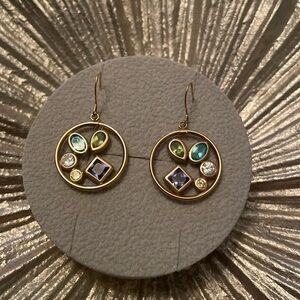 multi stone drop earrings